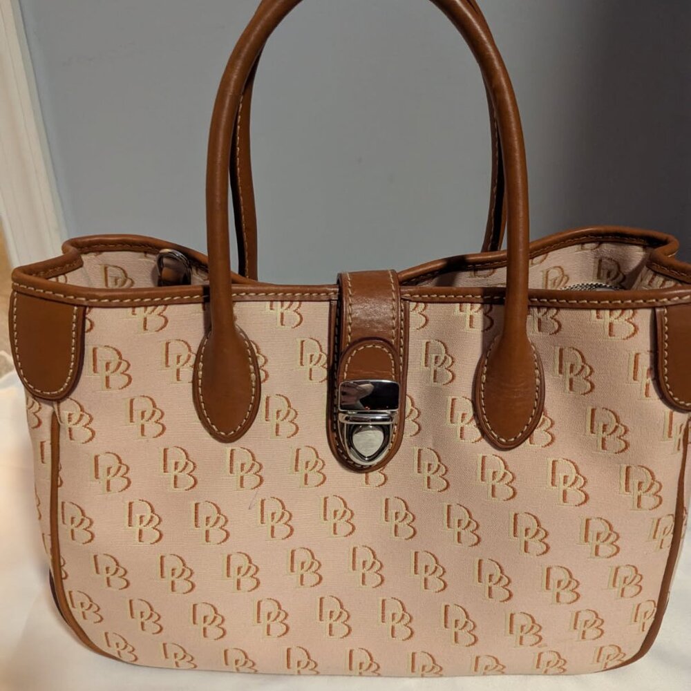 Dooney & Bourke Tan and Cream Satchel